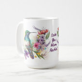 Der schöne Hummingvogel und die Blume Kaffeetasse (Vorderseite Links)