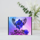 Der Schöne in Purple Postkarte (Stehend Vorderseite)