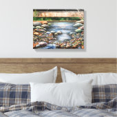 Der schöne klare Bach strömt Wasserfelsen Leinwanddruck (Insitu (Schlafzimmer))