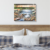 Der schöne klare Bach strömt Wasserfelsen Leinwanddruck (Insitu (Schlafzimmer))