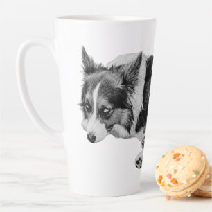 Der schöne Korgi in Schwarz und Weiß Milchtasse