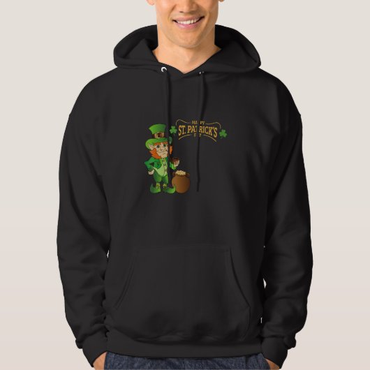 Der schöne Mensch und das Wort glücklich St Patric Hoodie (Vorderseite)