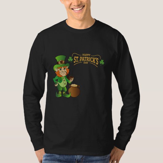 Der schöne Mensch und das Wort glücklich St Patric T-Shirt (Vorderseite)