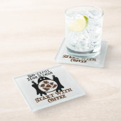 Der schöne Morgen beginnt mit Kaffee.w Glasuntersetzer (Schrägansicht)