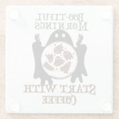 Der schöne Morgen beginnt mit Kaffee.w Glasuntersetzer (Rückseite)