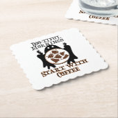 Der schöne Morgen beginnt mit Kaffee.w Untersetzer (angewinkelt)