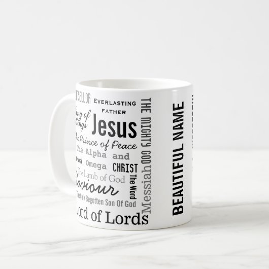Der schöne Name Jesu Kaffeetasse (Vorderseite Links)