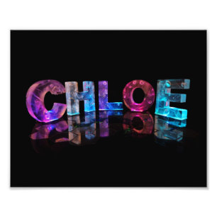 Der schöne NamensChloe in den Lichtern 3D Fotodruck