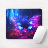 Der schöne Neon-Schmetterling auf einem Computer-L Mousepad (Mit Mouse)
