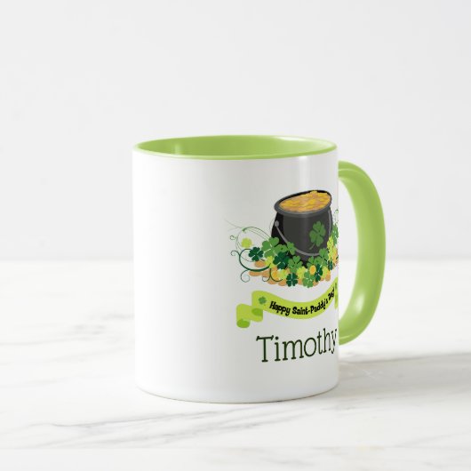 Der schöne Pot of Gold Saint Paddy's Day Tasse (VorderseiteRechts)