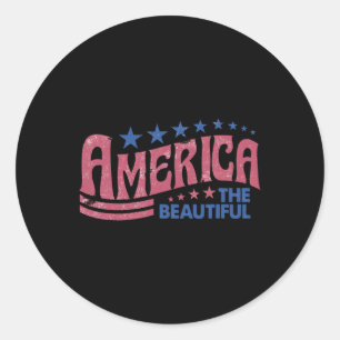 Der schöne Retro Vintag American 4. Juli Runder Aufkleber