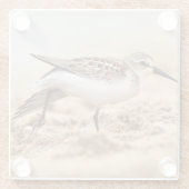 Der schöne Sandpiper-Vogel im Sand Glasuntersetzer (Rückseite)