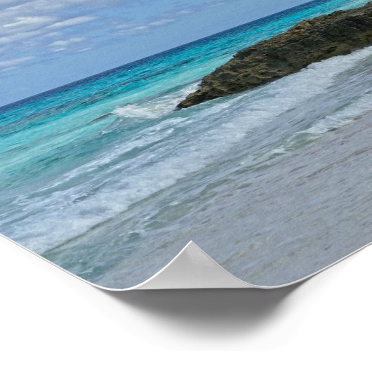 Der schöne Strand von Great Guana Cay Poster (Ecke)