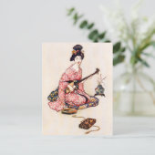 Der schöne Tänzer von Yedo Postkarte (Stehend Vorderseite)