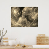 Der schöne Träumer, der im Weltraum schwebt Wand Poster (Küche)