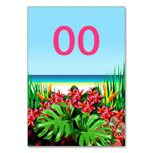 Der schöne tropische 21. 30. 40. Geburtstag der Tischnummer