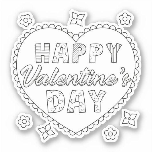 Der schöne Valentinstag Aufkleber (Vorderseite)