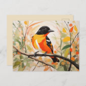 Der schöne Vogel Baltimore Oriole von Springtime N Postkarte (Vorne/Hinten)