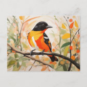Der schöne Vogel Baltimore Oriole von Springtime N Postkarte (Vorderseite)