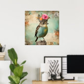 Der schöne Vogel in einer Kronkolonie Poster (Heimbüro)