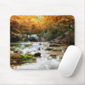 Der schöne Wasserfall im Wald, Herbst Mousepad (Mit Mouse)
