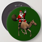 Der schöne Weihnachtsmann Reiten im Tessin Button (Vorne & Hinten)