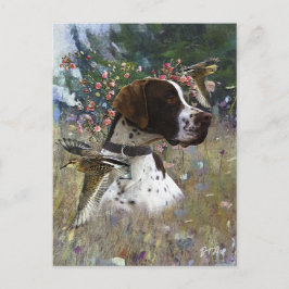 Der schöne Zeiger im Feld Feiertagspostkarte