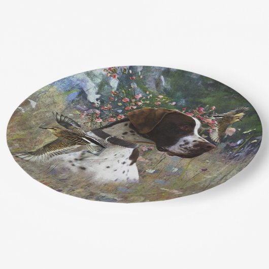 Der schöne Zeiger im Feld Pappteller (Schrägansicht)