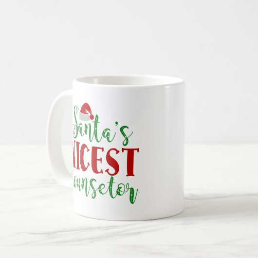 Der schönste Ratgeber des Weihnachtsmanns Kaffeetasse (Vorderseite Links)