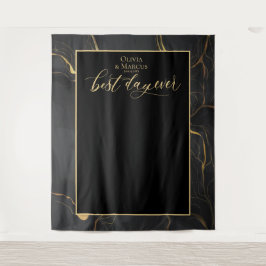 Der schönste Tag aller Zeiten im Schwarzen Marmor  Wandteppich