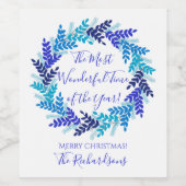 Der schönste Weihnachtskranz im blauen Jahr Weinetikett (Einzelnes Label)