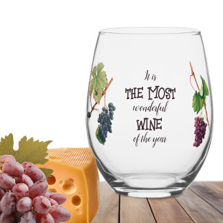 Der schönste Wein des Jahres Funny Weinglas Ohne Stiel