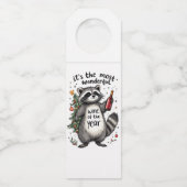 Der schönste Wein des Jahres Raccoon Flaschenanhänger (Vorderseite)