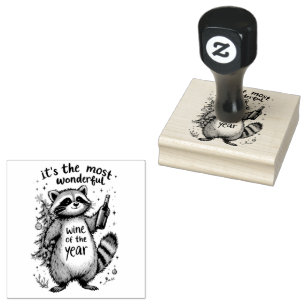 Der schönste Wein des Jahres Raccoon Gummistempel
