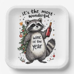 Der schönste Wein des Jahres Raccoon Pappteller