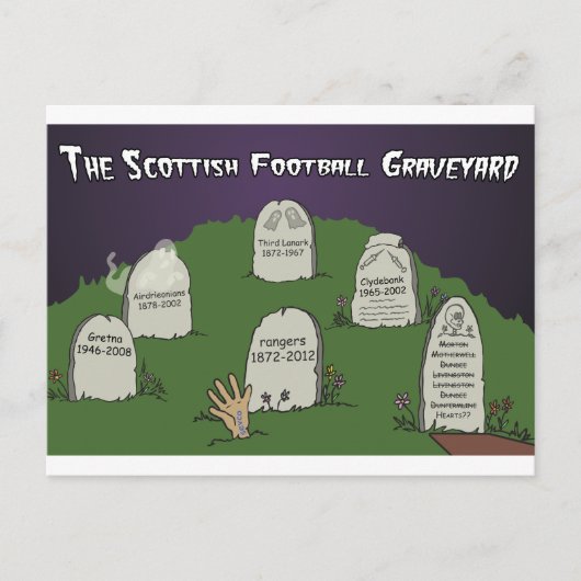 Der schottische Fußball-Friedhof Postkarte (Vorderseite)