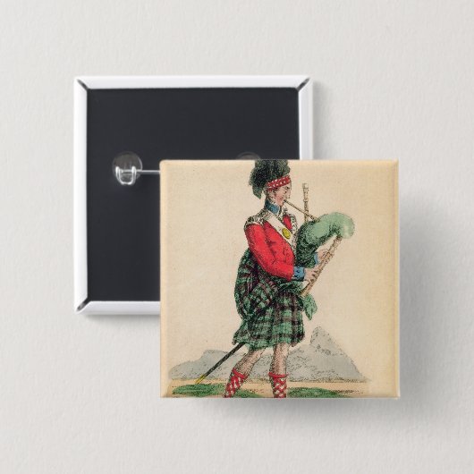 Der schottische Pfeifer Button (Vorne & Hinten)