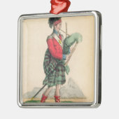 Der schottische Pfeifer Silbernes Ornament (Links)