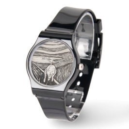 Der Schrei (1895) Edvard Munch Woodcut Fine Art Armbanduhr