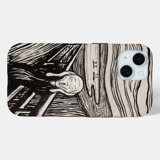 Der Schrei (1895) Edvard Munch Woodcut Fine Art Case-Mate iPhone Hülle (Rückseite (Horizontal))