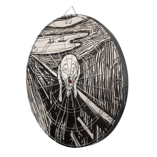 Der Schrei (1895) Edvard Munch Woodcut Fine Art Dartscheibe (Vorderseite rechts)