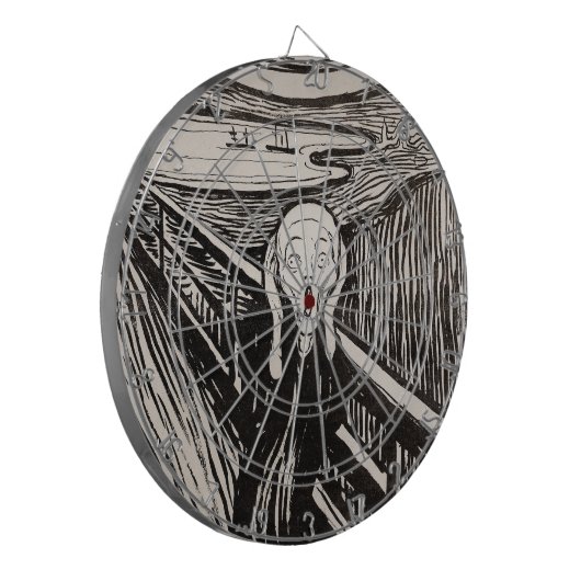 Der Schrei (1895) Edvard Munch Woodcut Fine Art Dartscheibe (Vorderseite Links)