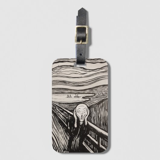 Der Schrei (1895) Edvard Munch Woodcut Fine Art Gepäckanhänger (Vorderseite Vertikal)