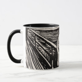 Der Schrei (1895) Edvard Munch Woodcut Fine Art Tasse