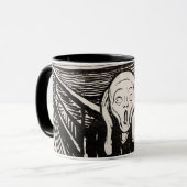 Der Schrei (1895) Edvard Munch Woodcut Fine Art Tasse (Vorderseite Links)