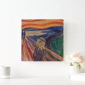 Der Schrei, 1910 von Edvard Munch Quadratische Wanduhr (Zuhause)