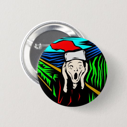 DER SCHREI AM WEIHNACHTEN BUTTON (Vorne & Hinten)