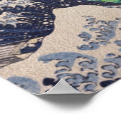 Der Schrei an der großen Welle starrt Nacht Poster (Ecke)