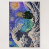 Der Schrei an der großen Welle starrt Nacht Puzzle (Vertikal)