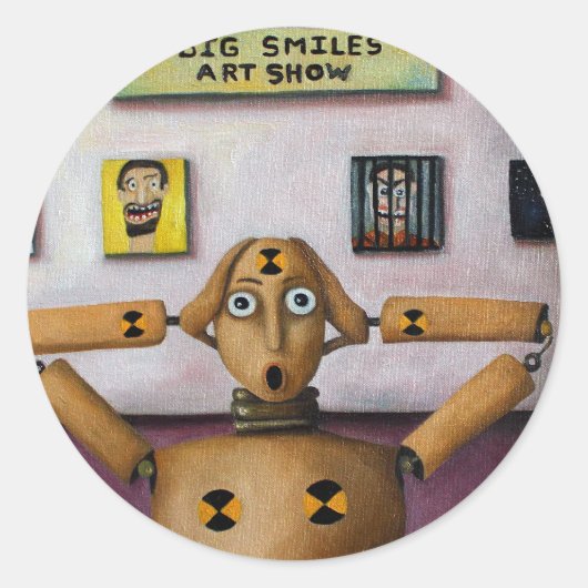 Der Schrei auf der großen Lächelkunst-Show Runder Aufkleber (Vorderseite)